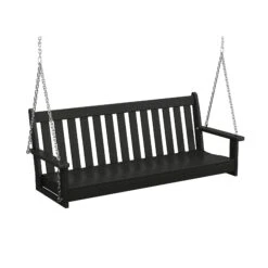POLYWOOD Vineyard 60" Porch Swing -HomeNest Store Vineyard 60 Inch Porch Swing GNS60BL Black