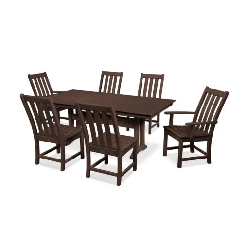 POLYWOOD Vineyard 7-Piece Farmhouse Trestle Dining Set - Image 5