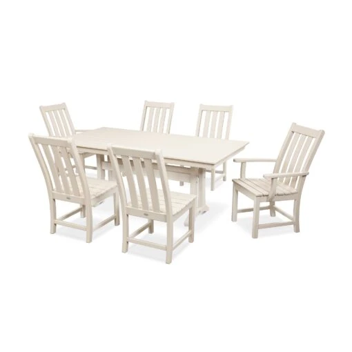 POLYWOOD Vineyard 7-Piece Farmhouse Trestle Dining Set - Image 6