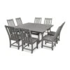 POLYWOOD Vineyard 9-Piece Farmhouse Trestle Dining Set -HomeNest Store Vineyard 9 Piece Farmhouse Trestle Dining Set