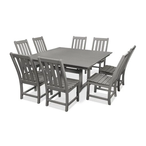 POLYWOOD Vineyard 9-Piece Farmhouse Trestle Dining Set - Image 2
