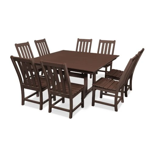 POLYWOOD Vineyard 9-Piece Farmhouse Trestle Dining Set - Image 5