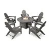 POLYWOOD Vineyard Adirondack 6-Piece Chat Set With Fire Pit Table -HomeNest Store Vineyard Adirondack 6 Piece Chat Set with Fire Pit Table