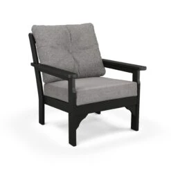 POLYWOOD Vineyard Deep Seating Chair -HomeNest Store Vineyard Deep Seating Chair GN23BL 145980 Black Grey Mist