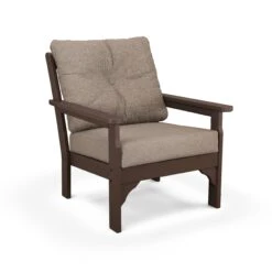 POLYWOOD Vineyard Deep Seating Chair -HomeNest Store Vineyard Deep Seating Chair GN23MA 146010 Mahogany Spiced Burlap