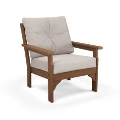 POLYWOOD Vineyard Deep Seating Chair -HomeNest Store Vineyard Deep Seating Chair GN23TE 145999 Teak Dune Burlap