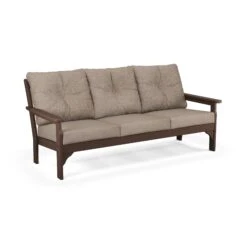 POLYWOOD Vineyard Deep Seating Sofa -HomeNest Store Vineyard Deep Seating Sofa GN69MA 146010 Mahogany Spiced Burlap
