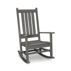 POLYWOOD Vineyard Porch Rocking Chair -HomeNest Store Vineyard Porch Rocking Chair R140GY Slate Grey