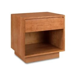 Sutton 1-Drawer Enclosed Shelf Nightstand -HomeNest Store sutton 1 drawer nightstand Natural Cherry